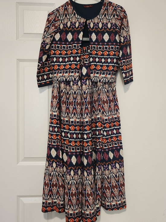 Azira Other - Azira Boho Geometric Print 2-Piece Wide Leg Palazzo Pant & Cropped Jacket Set